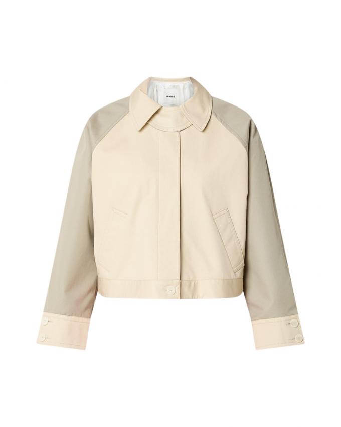 Tweekleurige cropped jas