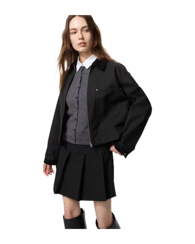 Zwarte korte utility jacket