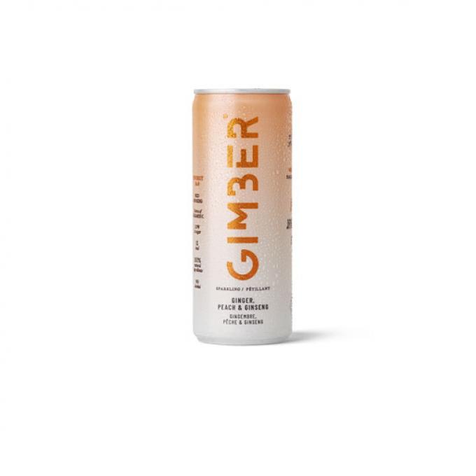 Blikje Gimber in smaak ginger, peach en ginseng