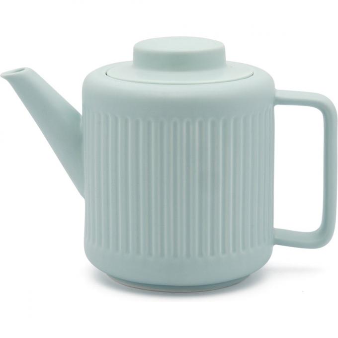 Lichtblauwe theepot met filter 
