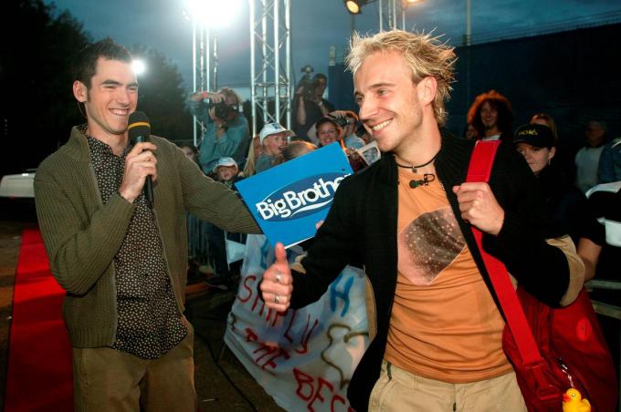 Steven ‘Spillie” Spillebeen aan het Big Brother-huis in Vilvoorde.