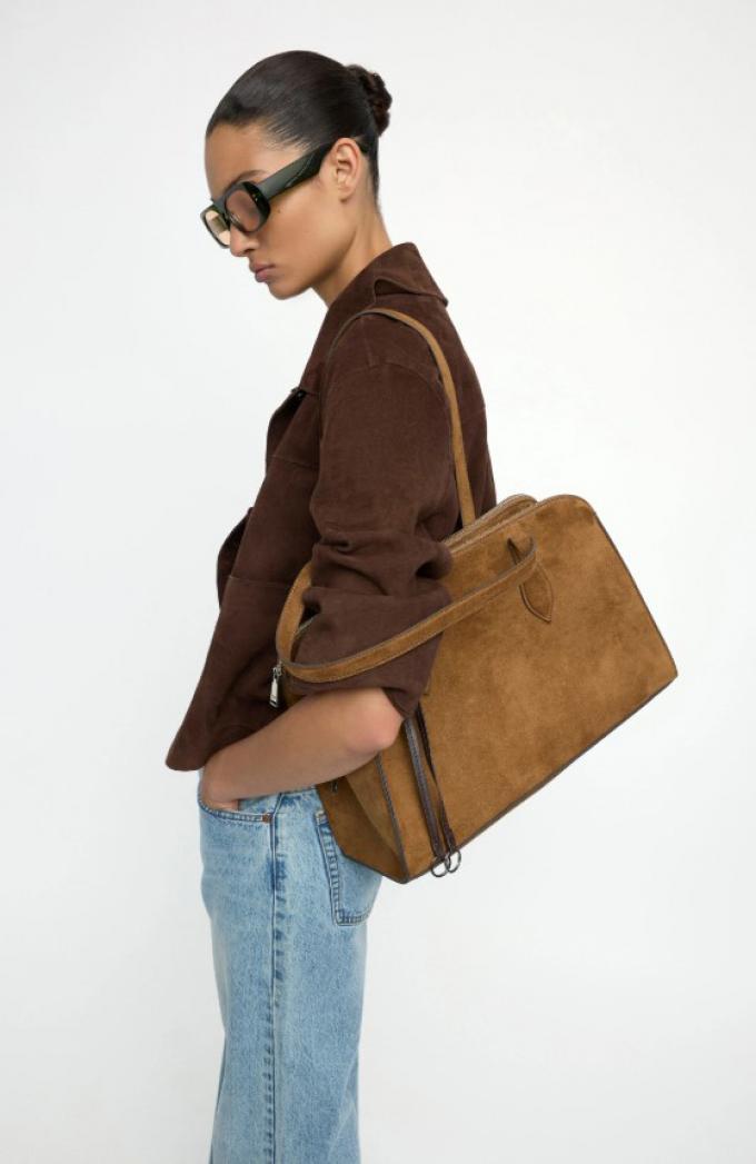 Sac d'ordinateur en daim