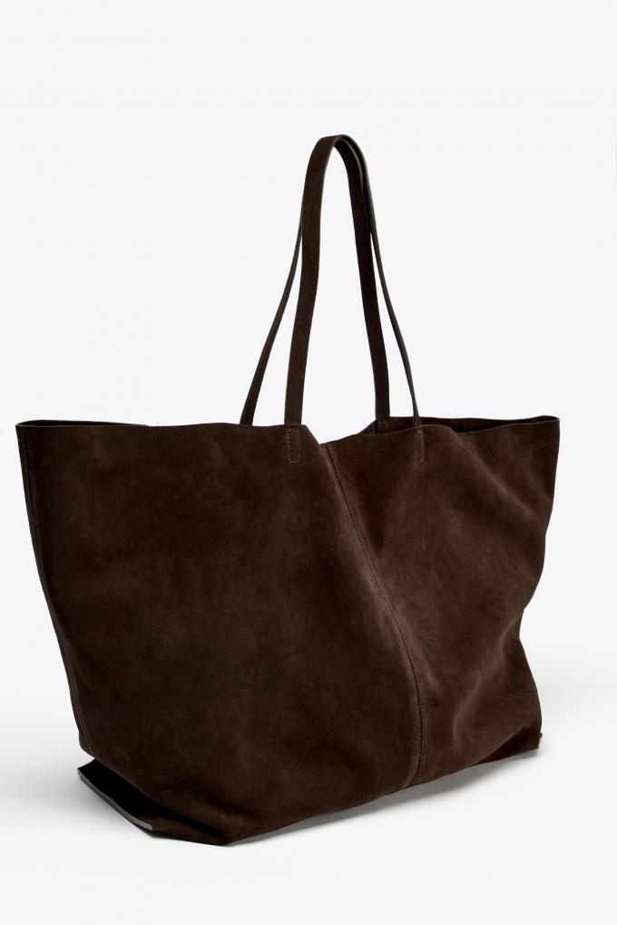 Maxi sac en daim foncé
