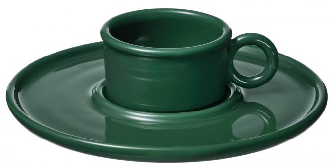 Groen kopje met bijpassend schoteltje