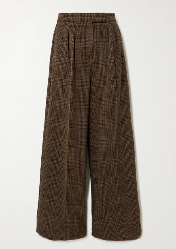 Hoog getailleerde broek met ruitjes