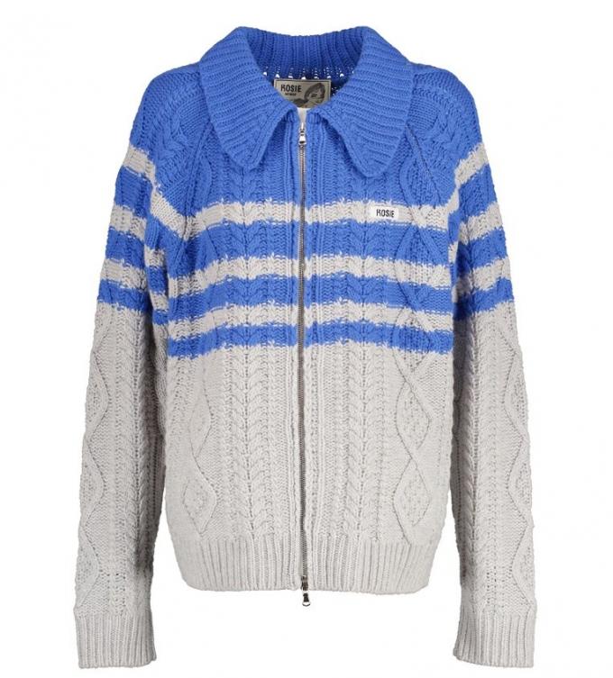 Preppy knitwear-vest met kabelpatroon