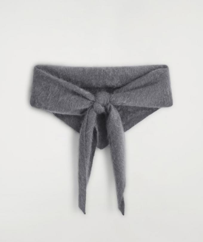 Grijze triangelsjaal in kasjmier