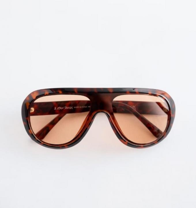 Aviator-zonnebril met tortoise-print