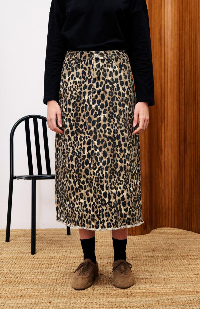 Midirok met dierenprint  