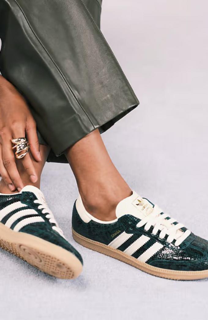 Croco sneakers in groen