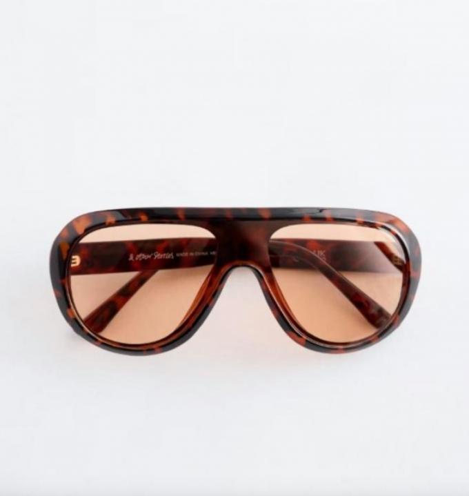 Lunettes de soleil aviateur avec imprimé tortoise