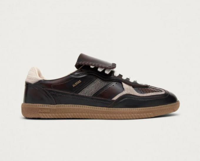Baskets en cuir avec languette