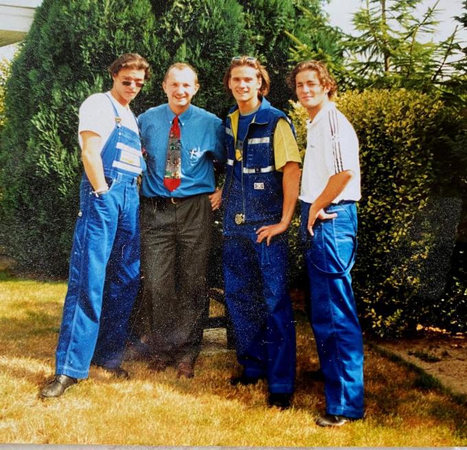 Augustus 1996: Filip, PADI, Joffrey en Nicolas.