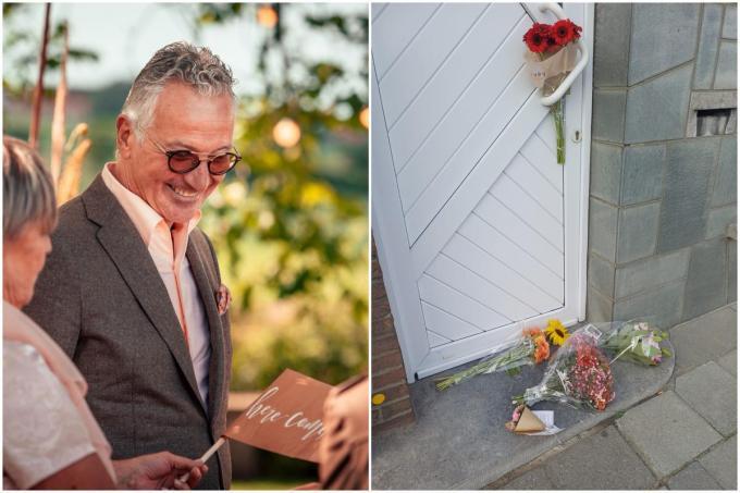 Voor het huis van het slachtoffer werden al bloemen neergelegd.