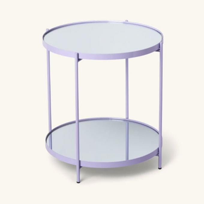 Lila bijzettafel met spiegelblad