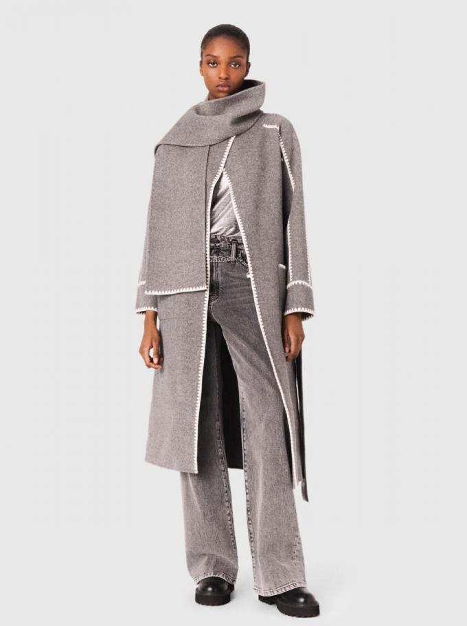 Manteau long double face