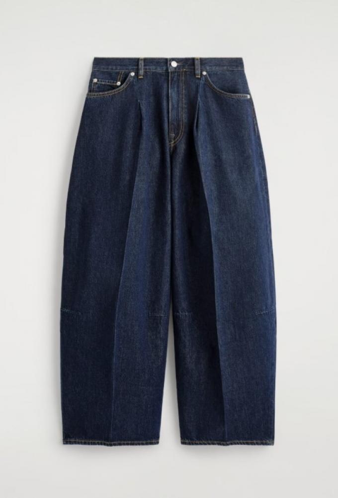 Barrel jeans in donkere denim
