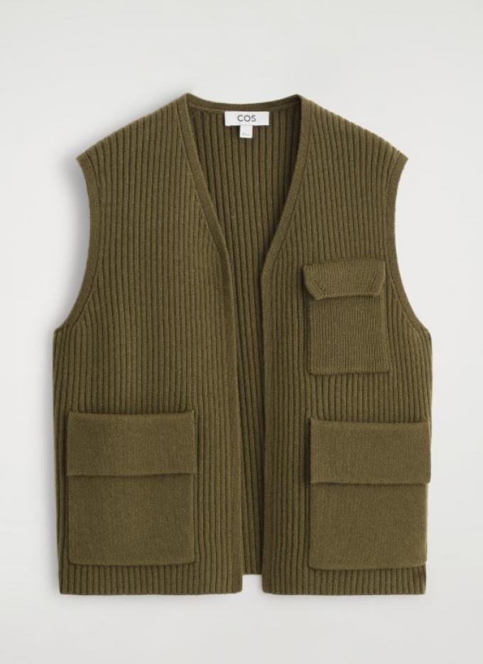 Groene utility vest met ribbels en cargozakken