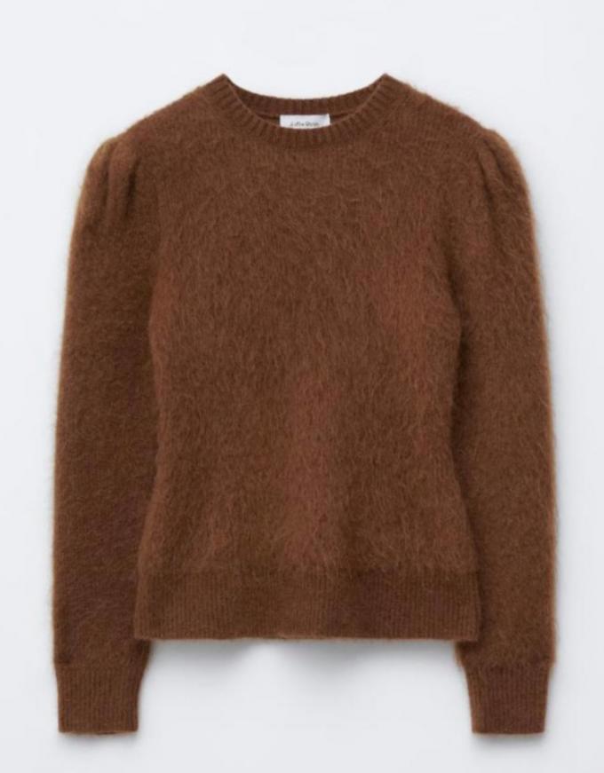 Pull moelleux en mohair à manches bouffantes