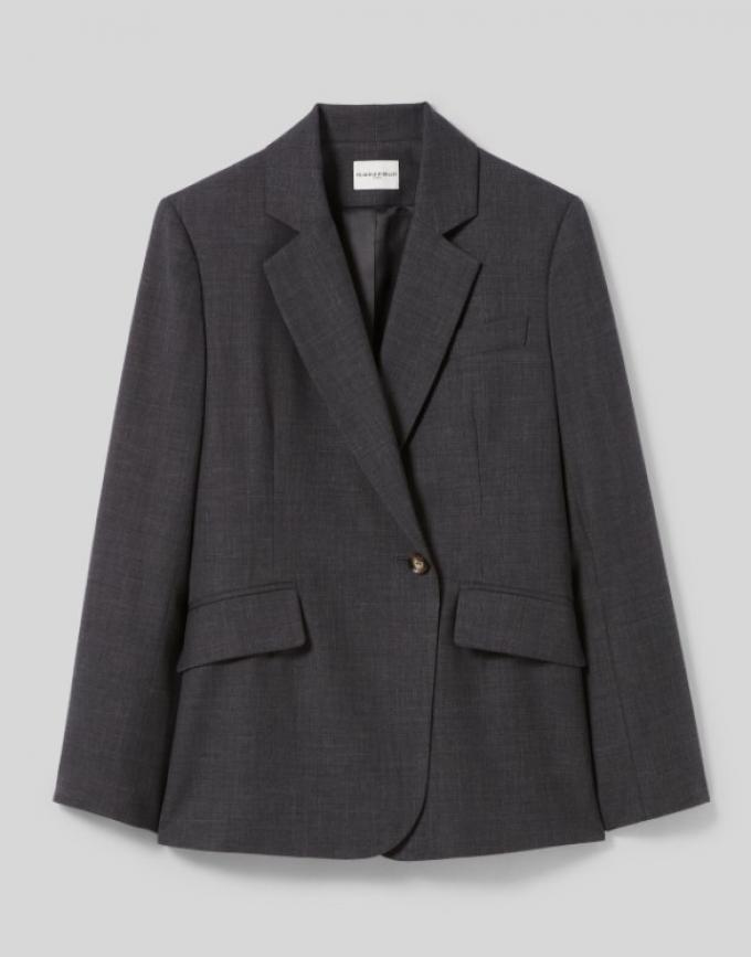 Grijze blazer met overslag