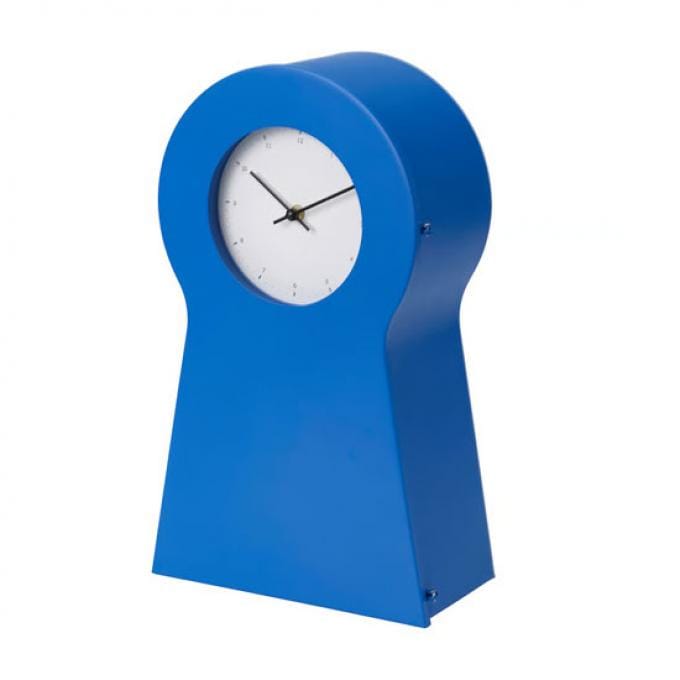Felblauwe opbergklok
