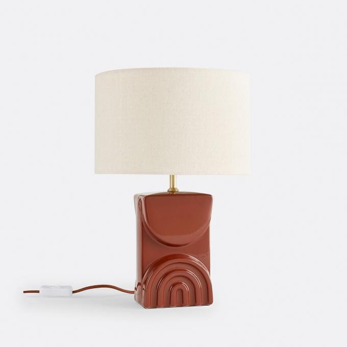 Rode keramieken lamp