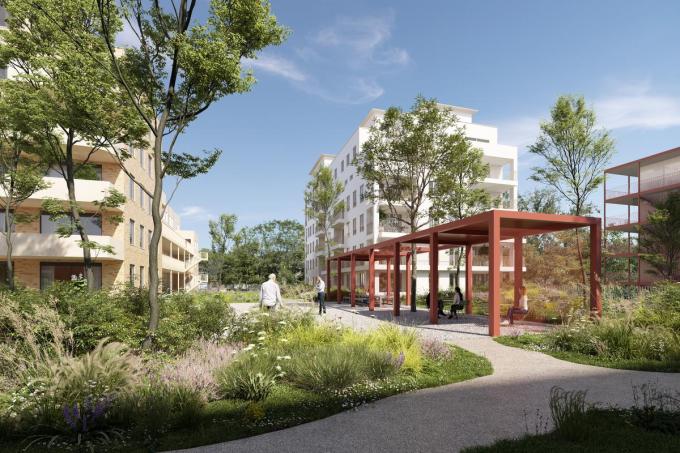 De woningen op de site van het slachthuis.