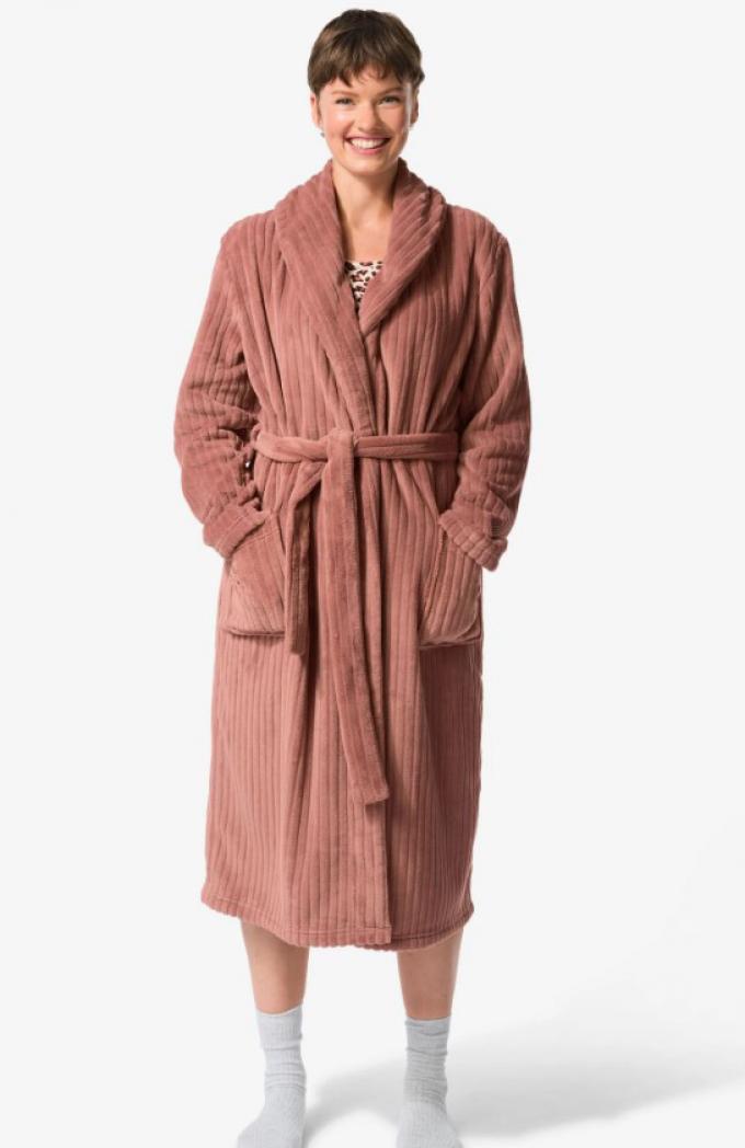 Gestructureerde badjas in fleece