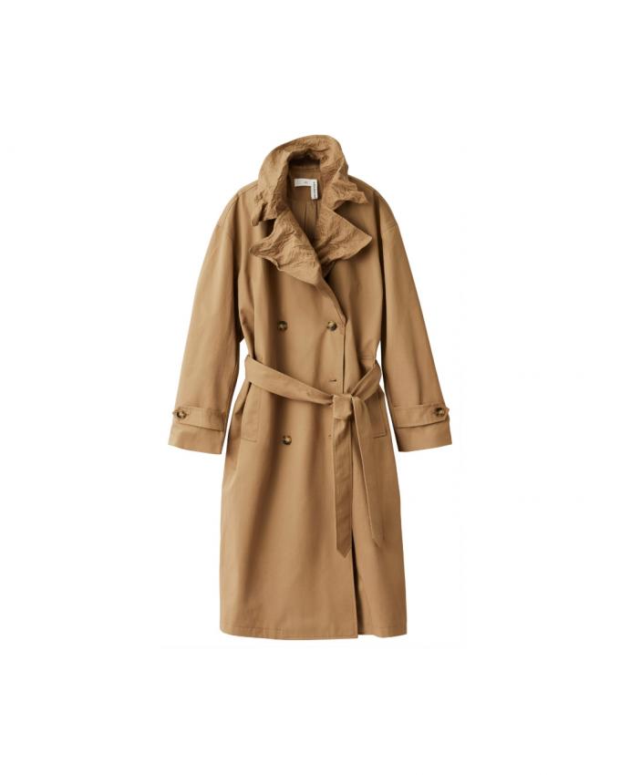 Trenchcoat met foliekraag