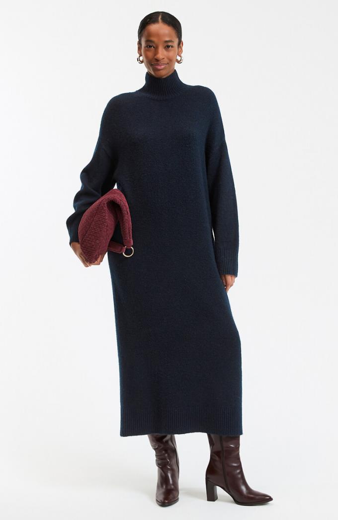 Marineblauwe gebreide trui