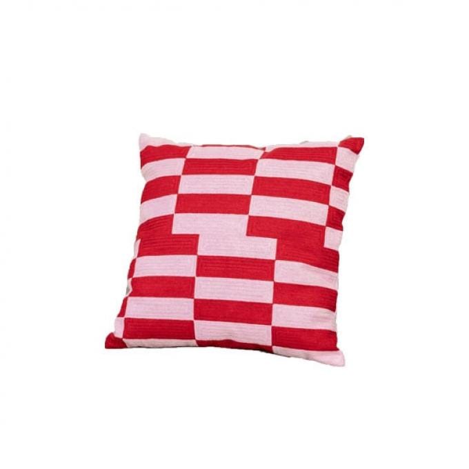 Funky kussen in rood en roze