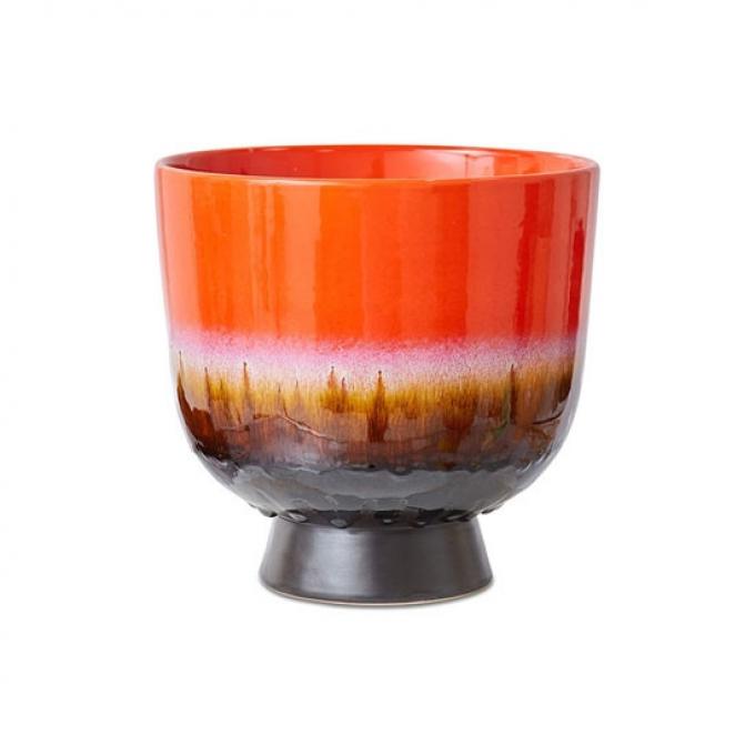 Oranje retro bloempot