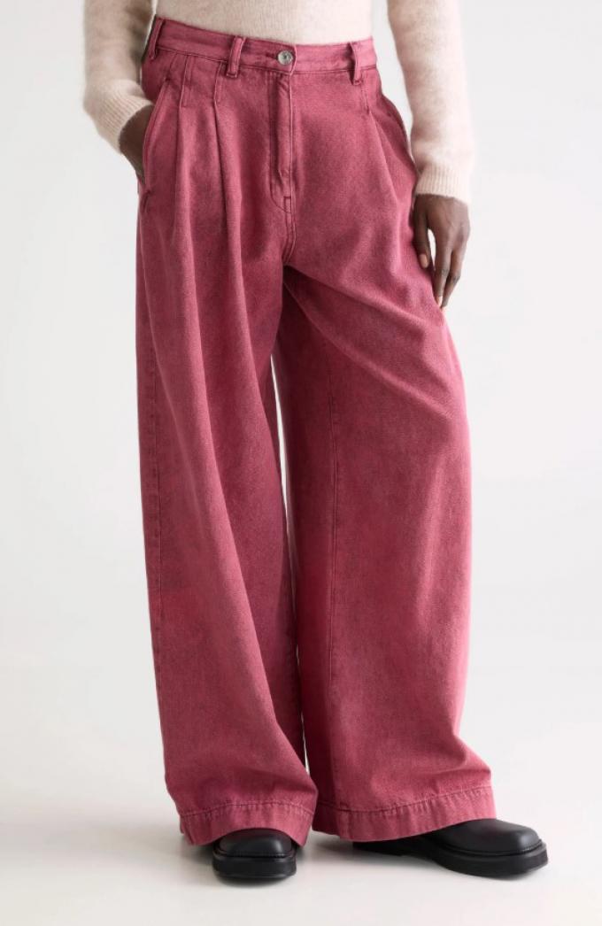 Oudroze jeans met zakken