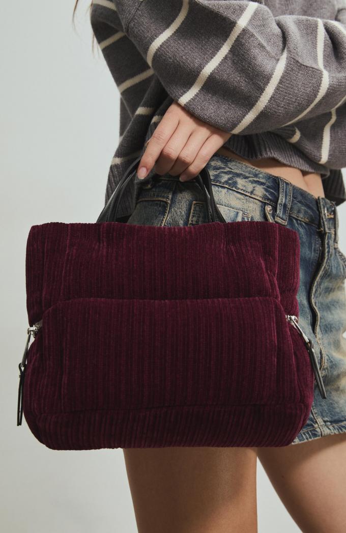 Gewatteerde corduroy schoudertas