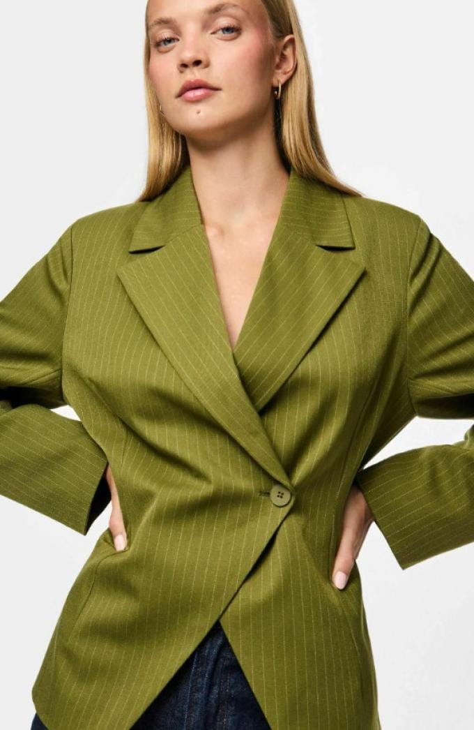 Getailleerde blazer met fijne strepen