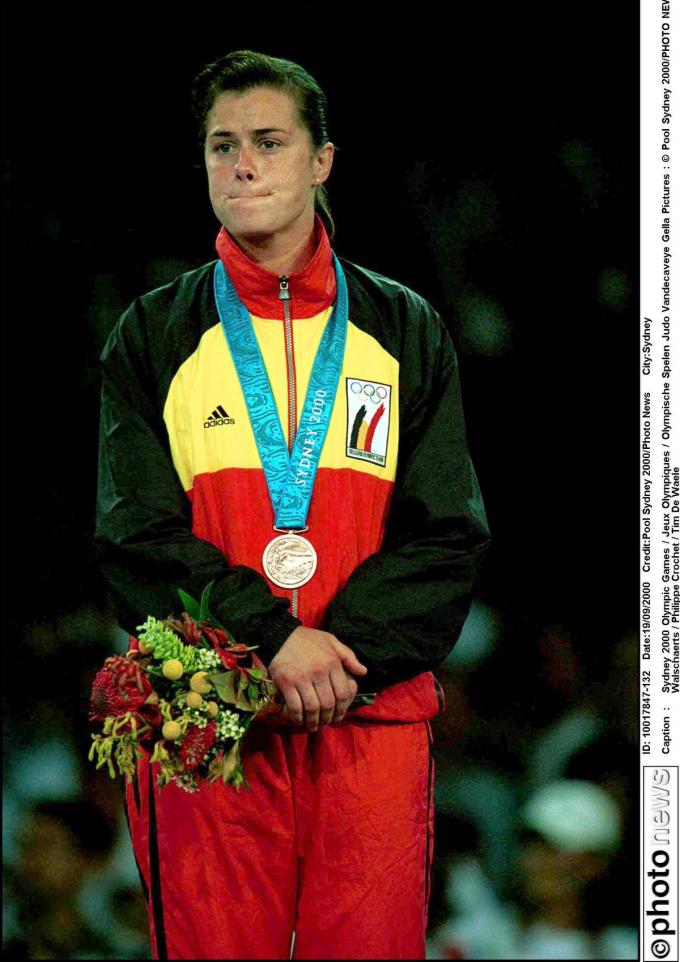 Gella Vandecaveye over Sydney 2000: “Uiteindelijk was het een straffe prestatie: op één been olympisch brons pakken.” (foto Photo News)