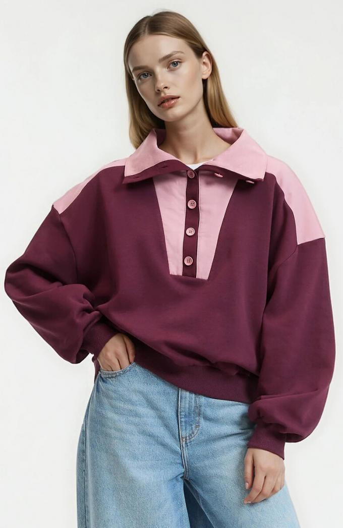 Sweat double couleur avec col