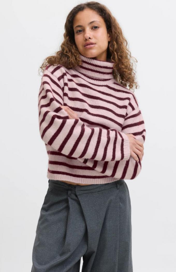 Gestreepte rolkraagtrui