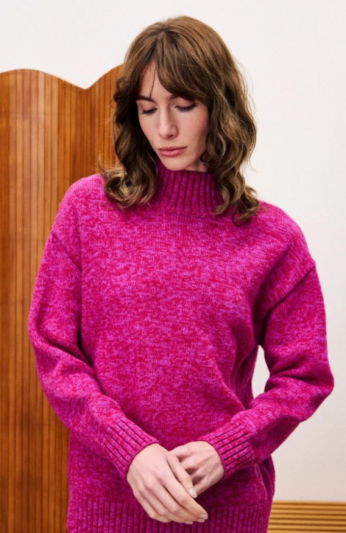 Fuchsia rolkraagtrui