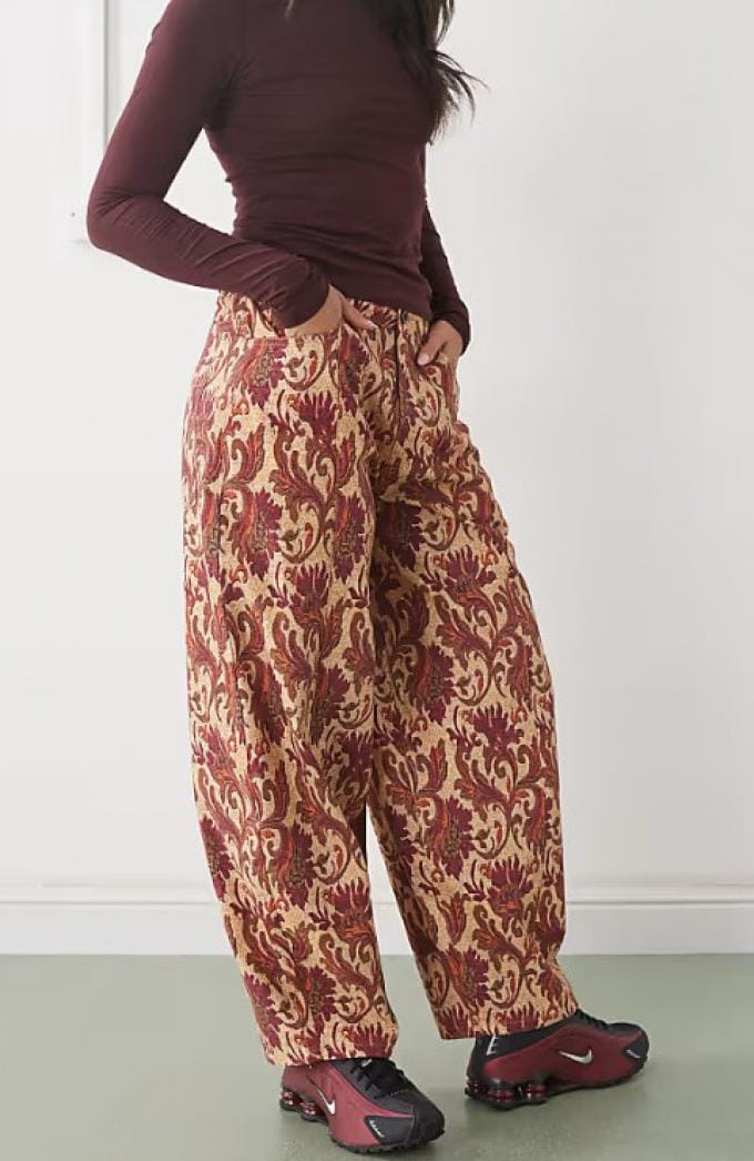 Barrelbroek met bloemenprint