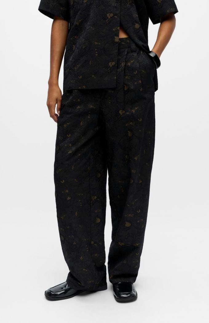 La pantalon barrel jacquard