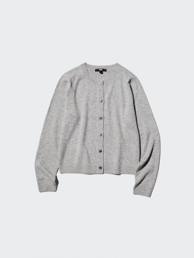 Grijze cardigan uit 100% kasjmier