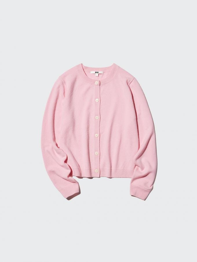 Roze cardigan uit 100% kasjmier