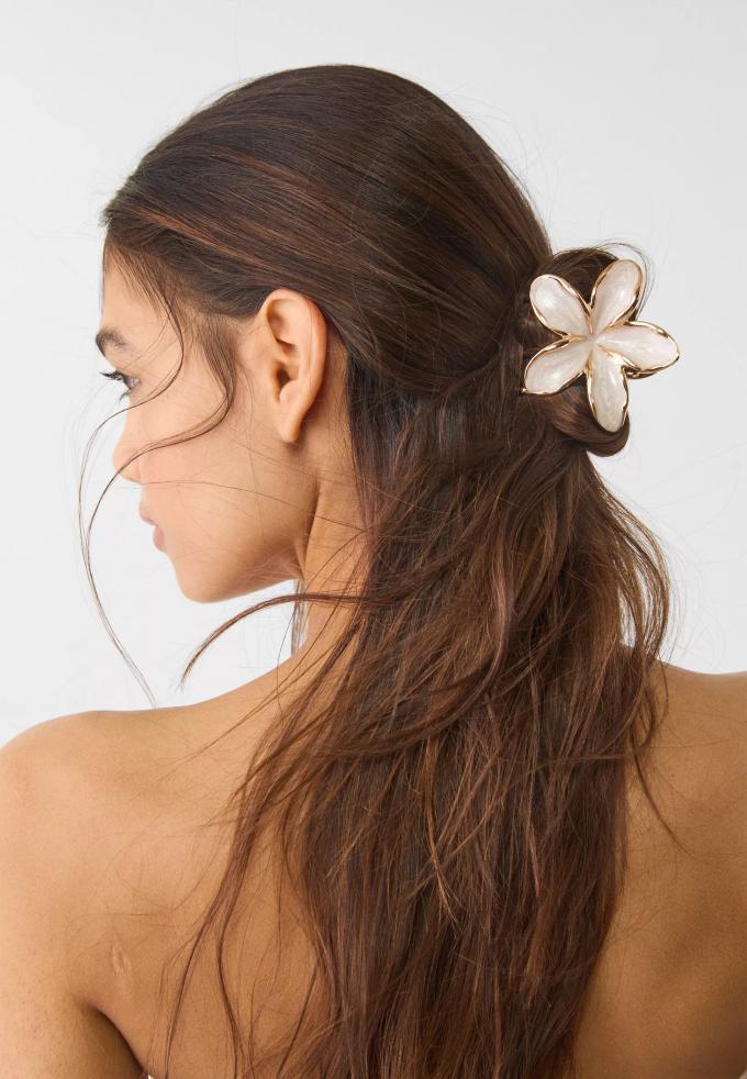 Half-updo met knijpspeld