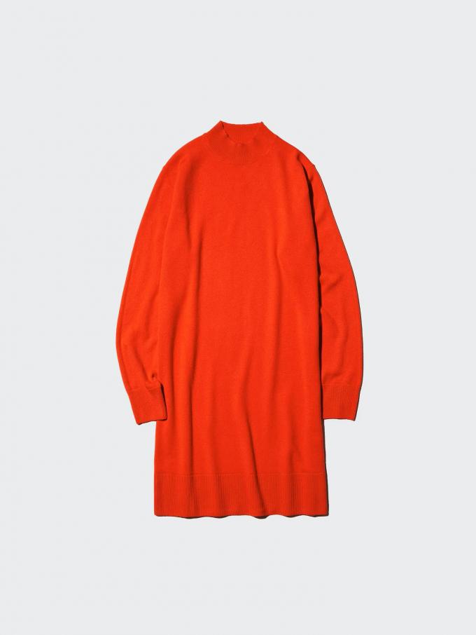 Robe pull rouge 100 % cachemire