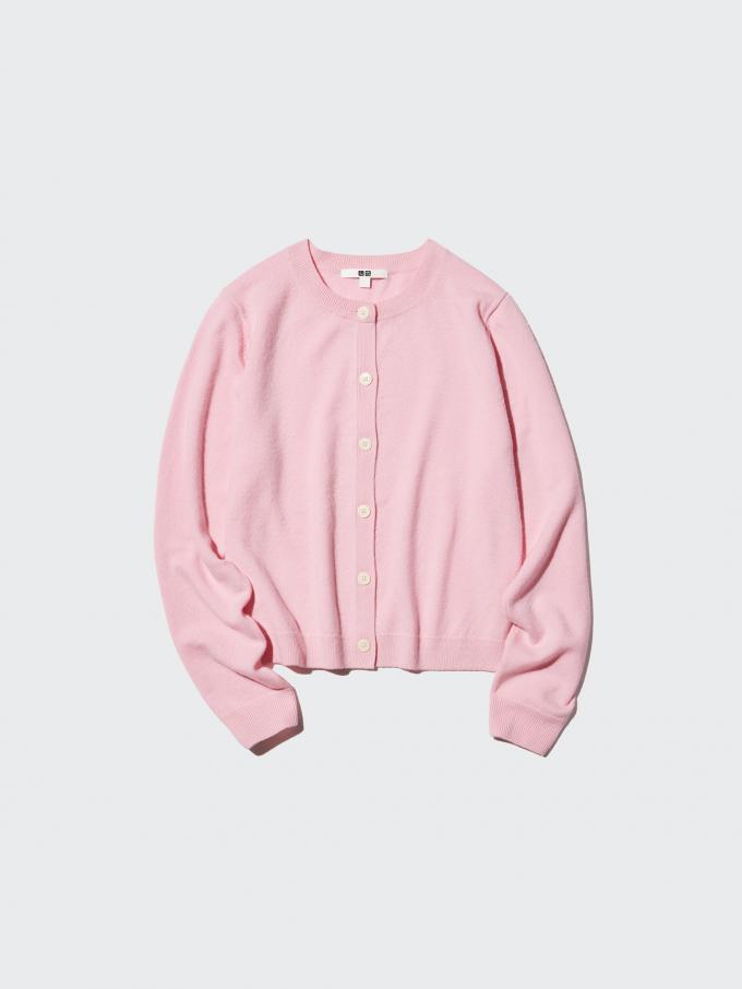 Cardigan rose 100 % cachemire
