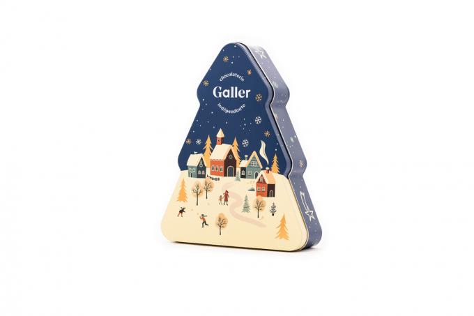 Chocolaterie Galler, metalen doos met 27 chocolaatjes