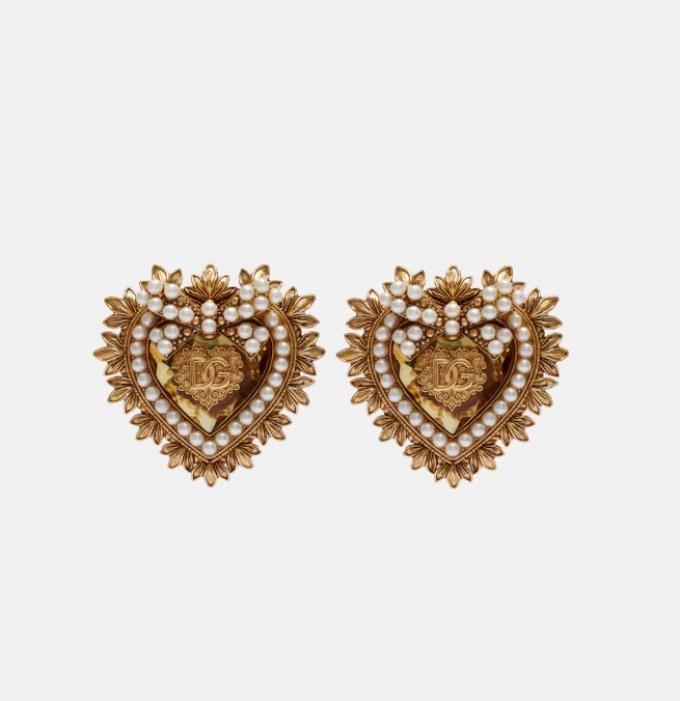 Gouden clip-on oorringen met parels