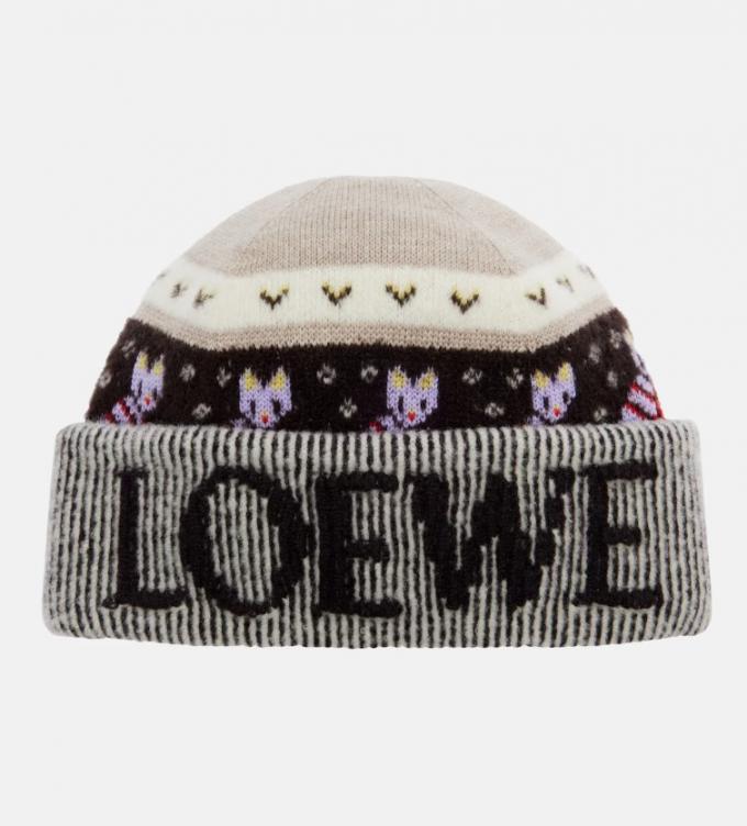 Wollen wintermuts met logo