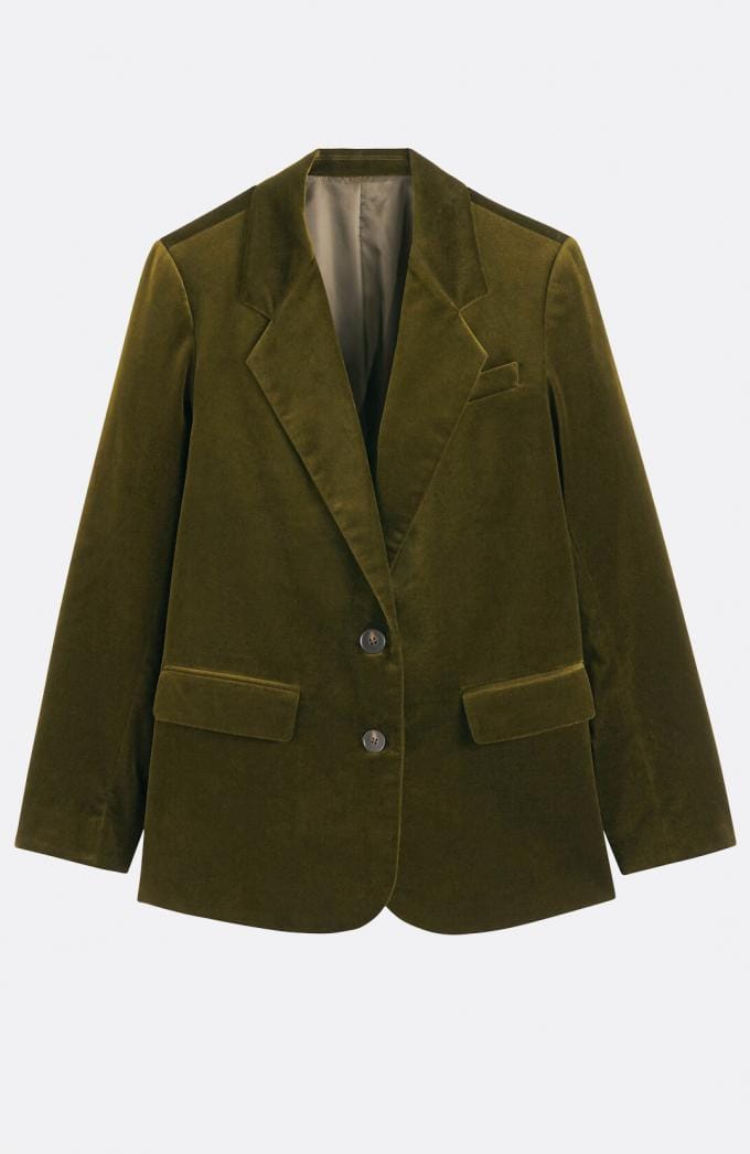 Blazer van glad fluweel 